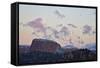 Pink Clouds at Dawn over Sandstone Formations Covered with a Dusting of Snow-James Hager-Framed Stretched Canvas