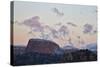 Pink Clouds at Dawn over Sandstone Formations Covered with a Dusting of Snow-James Hager-Stretched Canvas