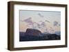 Pink Clouds at Dawn over Sandstone Formations Covered with a Dusting of Snow-James Hager-Framed Photographic Print