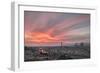 Pink clouds at sunset frame the city of Florence crossed by Arno River seen from Piazzale Michelang-Roberto Moiola-Framed Photographic Print