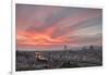 Pink clouds at sunset frame the city of Florence crossed by Arno River seen from Piazzale Michelang-Roberto Moiola-Framed Photographic Print