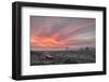 Pink clouds at sunset frame the city of Florence crossed by Arno River seen from Piazzale Michelang-Roberto Moiola-Framed Photographic Print