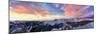 Pink clouds in the sky at sunset over Gran Cir and Odle mountains covered with snow-Roberto Moiola-Mounted Photographic Print