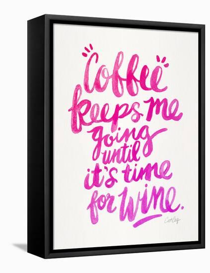 Pink Coffee Wine-Cat Coquillette-Framed Stretched Canvas