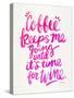Pink Coffee Wine-Cat Coquillette-Stretched Canvas