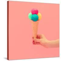 Pink Colors of Summer - Ice Cream-Evgeniya Porechenskaya-Stretched Canvas