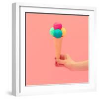 Pink Colors of Summer - Ice Cream-Evgeniya Porechenskaya-Framed Photographic Print