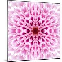 Pink Concentric Flower Center: Mandala Kaleidoscopic Design-tr3gi-Mounted Art Print