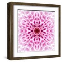 Pink Concentric Flower Center: Mandala Kaleidoscopic Design-tr3gi-Framed Art Print