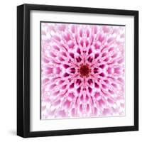 Pink Concentric Flower Center: Mandala Kaleidoscopic Design-tr3gi-Framed Art Print