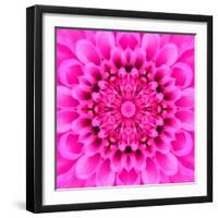 Pink Concentric Flower Center: Mandala Kaleidoscopic Design-tr3gi-Framed Art Print