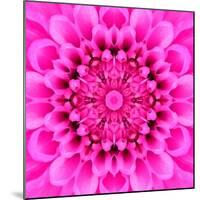 Pink Concentric Flower Center: Mandala Kaleidoscopic Design-tr3gi-Mounted Art Print