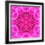 Pink Concentric Flower Center: Mandala Kaleidoscopic Design-tr3gi-Framed Art Print