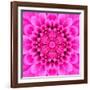 Pink Concentric Flower Center: Mandala Kaleidoscopic Design-tr3gi-Framed Art Print