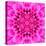 Pink Concentric Flower Center: Mandala Kaleidoscopic Design-tr3gi-Stretched Canvas