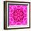 Pink Concentric Flower Center: Mandala Kaleidoscopic Design-tr3gi-Framed Art Print