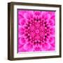 Pink Concentric Flower Center: Mandala Kaleidoscopic Design-tr3gi-Framed Art Print