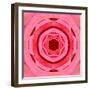 Pink Concentric Flower Center: Mandala Kaleidoscopic Design-tr3gi-Framed Art Print