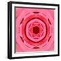 Pink Concentric Flower Center: Mandala Kaleidoscopic Design-tr3gi-Framed Art Print
