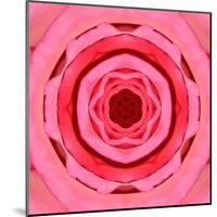 Pink Concentric Flower Center: Mandala Kaleidoscopic Design-tr3gi-Mounted Art Print