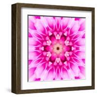 Pink Concentric Flower Center: Mandala Kaleidoscopic-tr3gi-Framed Art Print