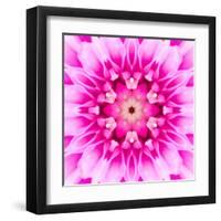 Pink Concentric Flower Center: Mandala Kaleidoscopic-tr3gi-Framed Art Print