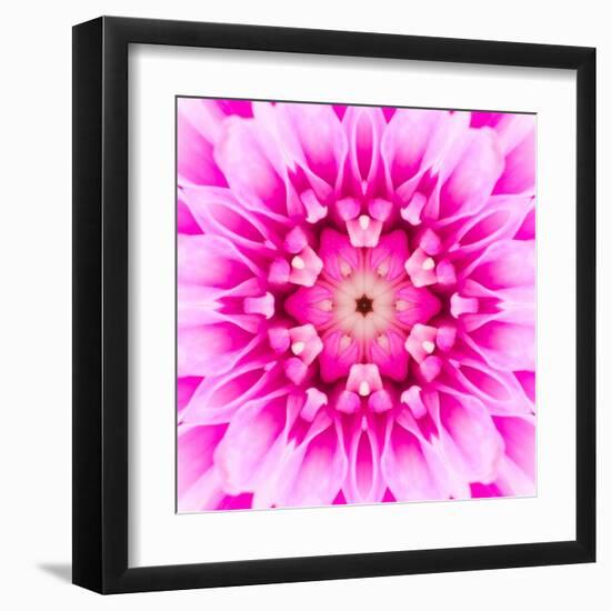 Pink Concentric Flower Center: Mandala Kaleidoscopic-tr3gi-Framed Art Print