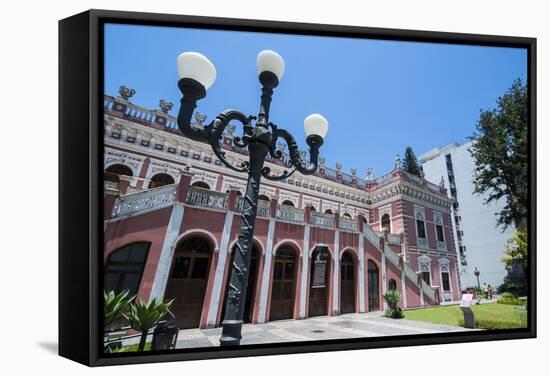 Pink Cruz E Sousa Palace in Florianopolis, Santa Catarina State, Brazil, South America-Michael Runkel-Framed Stretched Canvas
