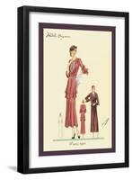 Pink Daytime Dress and Overcoat-null-Framed Art Print