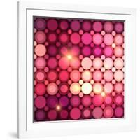 Pink Disco Circles Abstract Background-art_of_sun-Framed Art Print