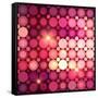 Pink Disco Circles Abstract Background-art_of_sun-Framed Stretched Canvas