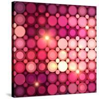 Pink Disco Circles Abstract Background-art_of_sun-Stretched Canvas