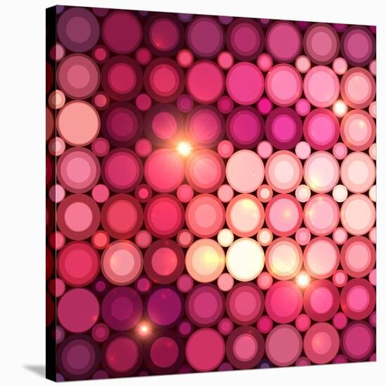 Pink Disco Circles Abstract Background-art_of_sun-Stretched Canvas