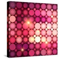 Pink Disco Circles Abstract Background-art_of_sun-Stretched Canvas