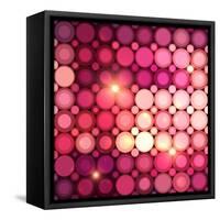 Pink Disco Circles Abstract Background-art_of_sun-Framed Stretched Canvas