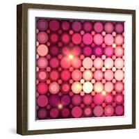 Pink Disco Circles Abstract Background-art_of_sun-Framed Art Print