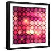 Pink Disco Circles Abstract Background-art_of_sun-Framed Art Print