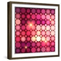 Pink Disco Circles Abstract Background-art_of_sun-Framed Premium Giclee Print