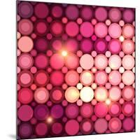 Pink Disco Circles Abstract Background-art_of_sun-Mounted Art Print
