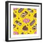 Pink Donut. Yummy Colorful Cute-Katya Ulitina-Framed Premium Giclee Print