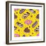 Pink Donut. Yummy Colorful Cute-Katya Ulitina-Framed Premium Giclee Print