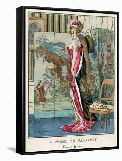 Pink Dress and Screen 1912-Abel Faivre-Framed Stretched Canvas