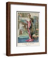 Pink Dress and Screen 1912-Abel Faivre-Framed Art Print