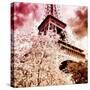 Pink Eiffel - In the Style of Oil Painting-Philippe Hugonnard-Stretched Canvas