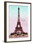 Pink Eiffel Tower, French Vintage Postcard Collage-Piddix-Framed Premium Giclee Print