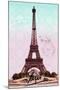 Pink Eiffel Tower, French Vintage Postcard Collage-Piddix-Mounted Premium Giclee Print