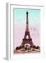 Pink Eiffel Tower, French Vintage Postcard Collage-Piddix-Framed Art Print