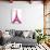 Pink Eiffel-OnRei-Art Print displayed on a wall