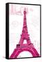 Pink Eiffel-OnRei-Framed Stretched Canvas