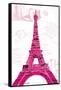 Pink Eiffel-OnRei-Framed Stretched Canvas